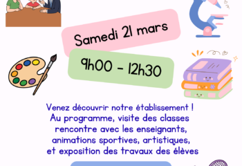 Affiche Poster Journee Portes Ouvertures Ecole Illustratif Colore